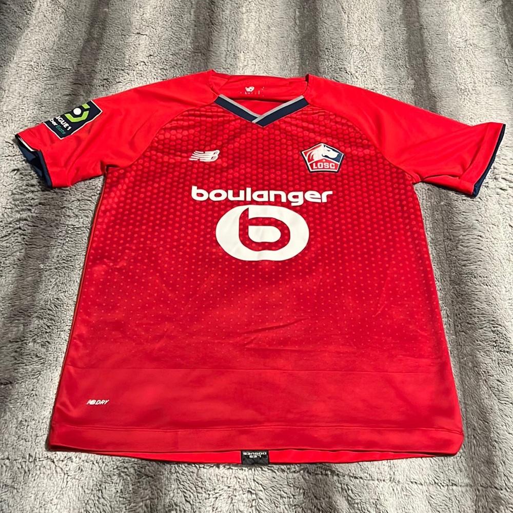 Lille OSC (LOSC) #9 Jonathan David 2021-2022 Home Ligue 1 Jersey